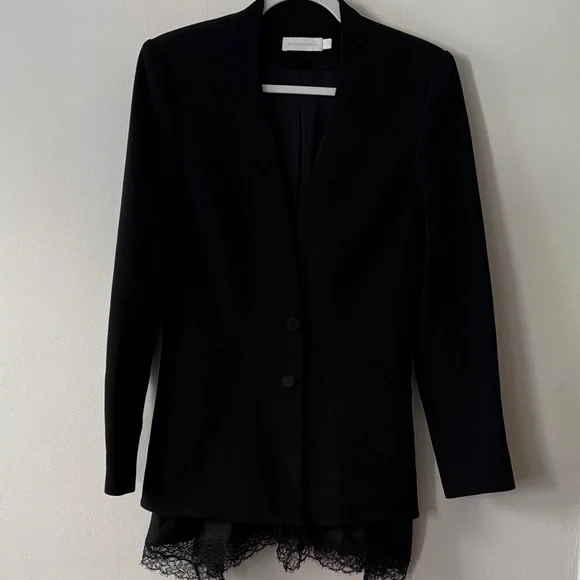 Jonathan Simkhai detachable lace black jacket size 6